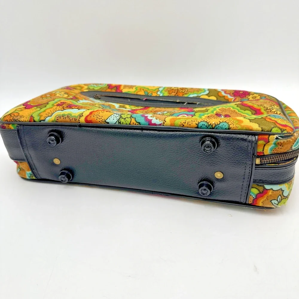 VTG Floral Suitcase 60's 70's Flower Power Retro Paisley Suit Case Made in Japan